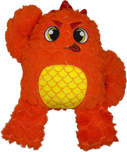 Bite Force Dog Toy - Large Durable & Strong Plush Orange Monster Dog Toy, Kevlar-Reinforced for Aggressive Chewers