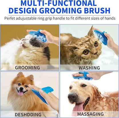 Professional 7 in 1 Dog Paw Cleaner for Dogs - Includes 1 Portable Paw Washer, 1 Bath Brush, 2 Dog Toothbrushes and 3 Absorbent Towels Note: Fits Paws 2.5 to 3.5 Inches Wide (Large, Navy Blue)