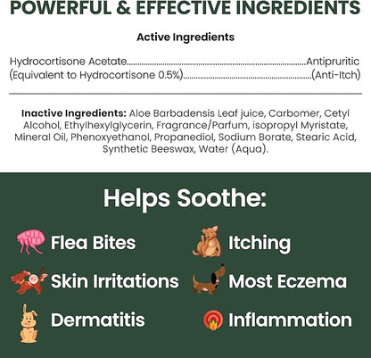 Chew + Heal Labs Hydrocortisone Lotion for Dogs - 4 oz Anti Itch Cream for Irritated Skin, Flea Bites, Itching, and More - Made in the USA