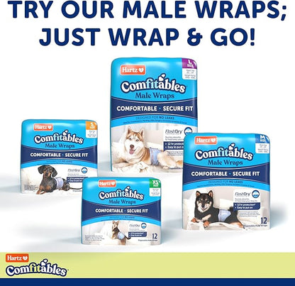 Hartz Comfitables Disposable Dog Diapers, Size Large 26 Count, Comfortable & Secure Fit, Easy to Put On, Super Absorbent Male and Female Diaper