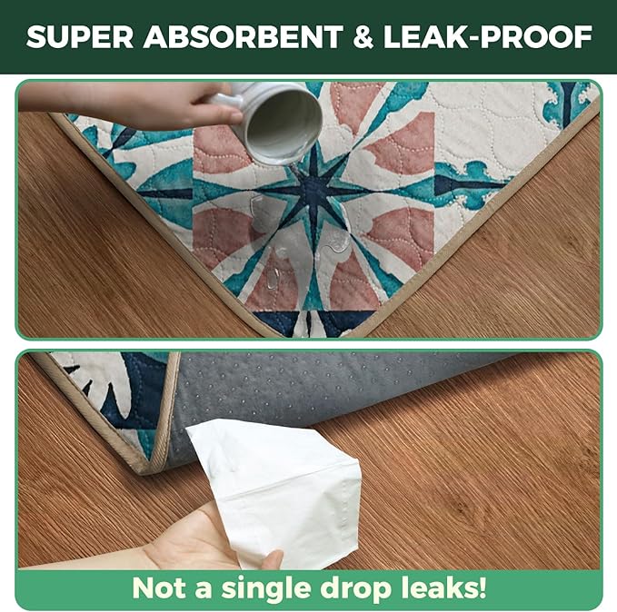 FXW Washable Pee Pads for Dogs, Puppy Pads with Super Absorbent, Specifically Designed for 36inch Cages, 23" x 35" Rectangle, Tie-Dye Beige, 2 Packs