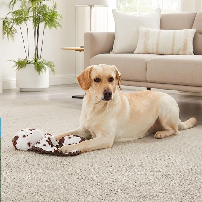 Outward Hound by Charming Pet Cuddle Tugs Cow Plush Squeaky Dog Toy