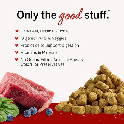 Stella & Chewy's Freeze-Dried Raw Beef Meal Mixers- Dog Food Topper and Mixer - Made with 95% Grass-Fed Beef, Organs & Bone - Perfect for Picky Eaters - Grain-Free - 8 oz