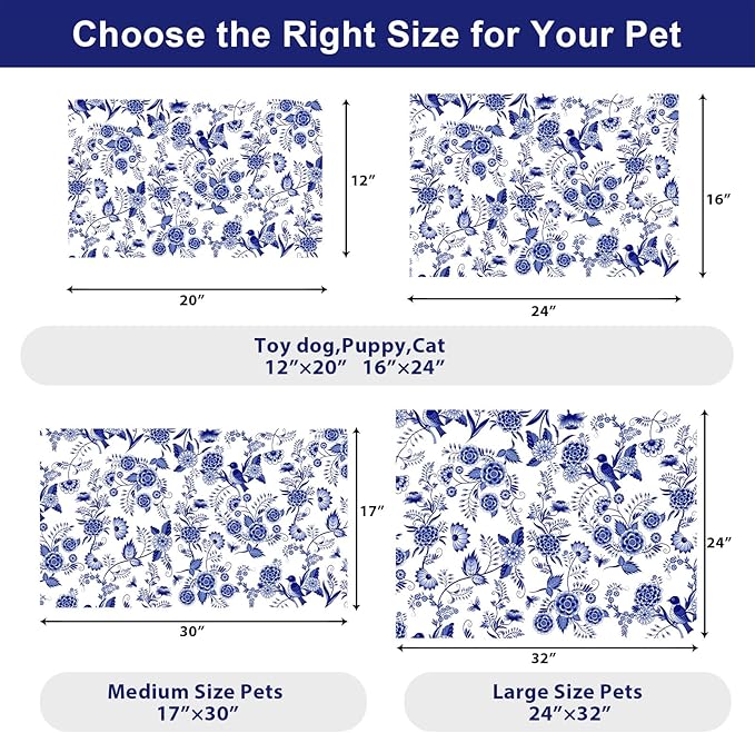 Dog Food Mats for Floors Waterproof Mat for Cat Food and Water Bowls - Absorbent Quick Dry Non Slip Mat for Pet Feeding