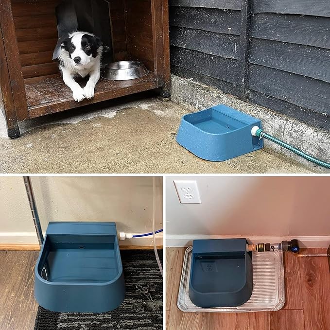 LESYPET Automatic Water Dispenser for Dogs, 68 oz Outdoor Dog Drinking Water Bowl for Chicken Livestock, Auto Filling Waterer for Pets & Livestock