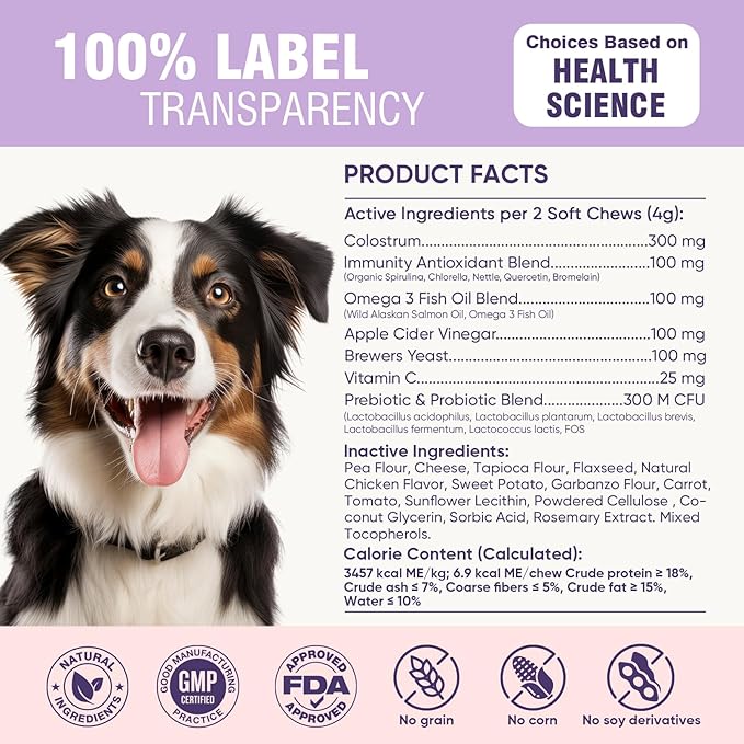 Dog Allergy Chews 200ct - Dog Allergy and Itching Skin Relief Anti Itch Aller Immune Bites for Dogs licking Paws Treatment Relief Itchy Chew Probiotics Vitamins for Skin and Coat Allergies - Chicken