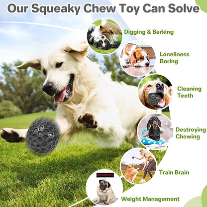 Indestructible Squeaky Dog Balls Puppy Toys, Interactive Dog Toys for Small Dogs, Puppy Chew Toys for Teething and Relax, Dogs Chew Toy Balls Small Toys for Small Breed