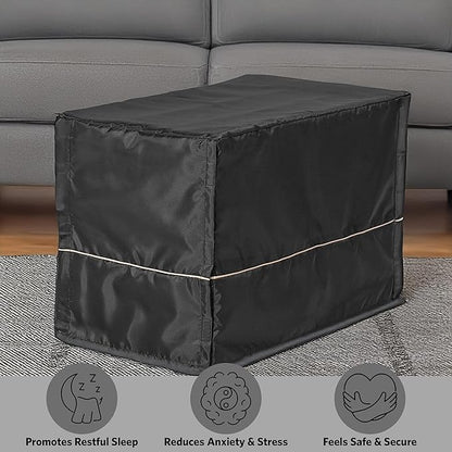 MidWest Homes for Pets XS Dog Crate Cover, Black Polyester Privacy Kennel Cover Fits Most 22-inch Crates, Machine Washable, Reduces Barking & Chewing