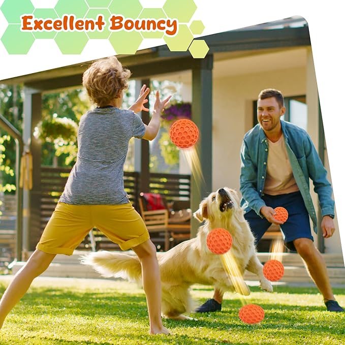 Squeaky Dog Toys for Aggressive Chewers, Indestructible Dog Balls for Aggressive Chewers, Squeaky Balls for Dogs, Interactive Toys for Large Dogs to Relax
