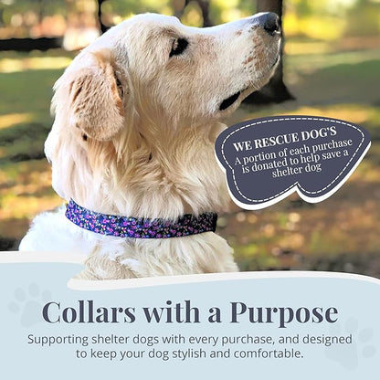 Lucky Love Dog - Adjustable Dog Collar with Easy Click Buckle for Large Ones, Durable, & Comfortable for Male & Female Dogs, Pet Collar for Puppies & Adult Dogs - Primrose, Large