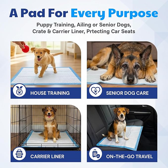 American Kennel Club Puppy Training Pads with Ultra Absorbent Quick Dry Gel – 28 x 30 Pee Pads for Dogs - 50 Count , XL(Unscented)