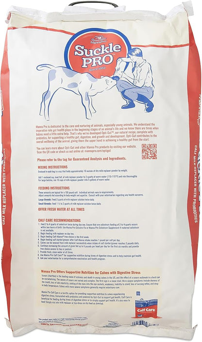 Manna Pro Suckle Pro Calf Milk Replacer, 22% Protein with Probiotics, Supports Healthy Growth and Digestion, Easy to Mix, Promotes Strong Immune System in Calves, 25 lb