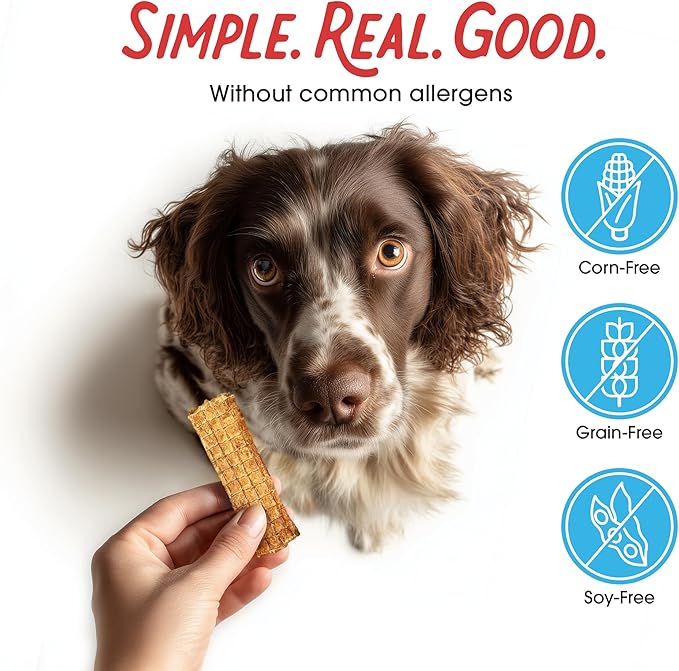 Farmland Traditions Dogs Love Chicken Jerky Dog Treats, Premium Two-Ingredient Dog Jerky with USA-Raised, Human-Grade Chicken & No Antibiotics Ever, 3 Pound (Pack of 1) Bag.