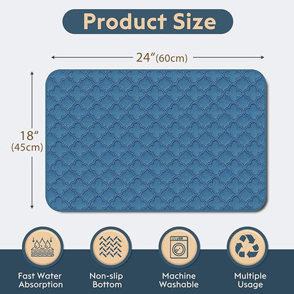 FunFurry Washable Pee Pads for Dogs - 4 Pack Reusable Pee Pads，Waterproof Puppy Pads，Pet Training Pads，Super Absorbent with Dog Paw Shape Non-Slip Backing (Blue, 18" X 24" - 4 Pack)