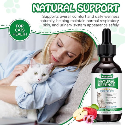 Antibiotics for Cats, Cat Antibiotics for Infections, Supports Immune & Cats Allergy Itch Relief, Health Supplies cat UTI Cat Multivitamin, 60ML