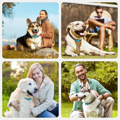 NBJU Bark Collar for Dogs,Rechargeable Anti Barking Training Collar with 7 Adjustable Sensitivity and Intensity Beep Vibration for Small Medium Large Dogs (Teal Blue)