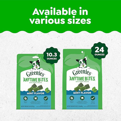 Greenies Anytime Bites Dog Treats, Mint Flavor, Dog Training Treats, 10.3 oz. Bag