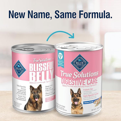 Blue Buffalo True Solutions Digestive Care Wet Dog Food for Adult Dogs,Made with Natural Ingredients,Chicken,12.5-oz. Cans,(Pack of 24)