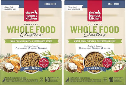 The Honest Kitchen Whole Food Clusters Small Breed Whole Grain Chicken Dry Dog Food, 1 lb Trial Pouch (Pack of 2)