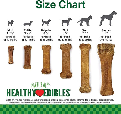 Nylabone Healthy Edibles Natural Dog Chews, Long Lasting Bones for Dogs, Roast Beef & Chicken Flavor Dog Treats, X-Small (3 Count)