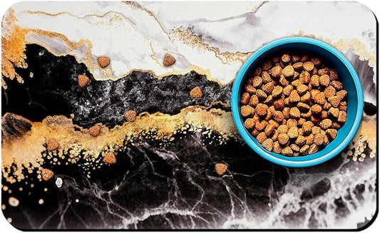 Dog Food Mats for Floors Waterproof Mat for Cat Food and Water Bowls - Absorbent Quick Dry Non Slip Mat for Pet Feeding