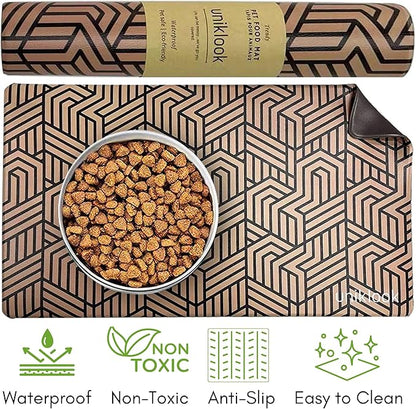 Dog Food Mat - Dog Bowl Mat - Pet Food Mat - Dog Mat for Food and Water - Dog Feeding Mat - Dog Water Bowl Mat - Waterproof Dog Water Mat - UnikLook