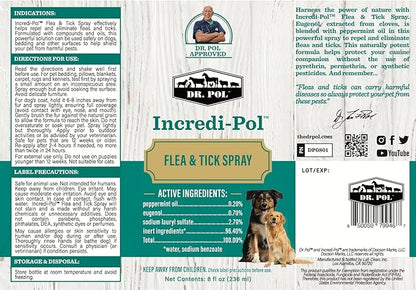 Dr. Pol Incredi-Pol Flea & Tick Spray | Fast-Acting Pest Control for Dogs | Helps Repel & Eliminate Fleas, Ticks & Larvae | Safe & Effective Formula | 8 oz
