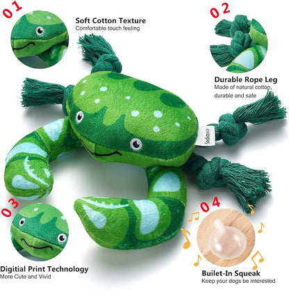 Sedioso Dog Toys, Dog Plush Toy for Large Breed, Cute Squeaky Dog Toys with Crinkle Paper, Dog Chew Toys for Puppy, Small, Middle, Big Dogs (Crab)