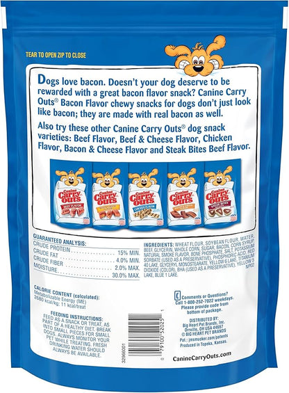 Canine Carry Outs Dog Treats, Bacon Flavor, 22.5 Ounce (Pack of 4), Made with Real Bacon