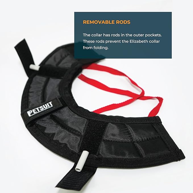 Dog Cone Collar Adjustable After Surgery, Protective Soft Dog Cone, Elizabethan Dogs Collar (Black, L [Neck Girth: 14.9"-19.3"])