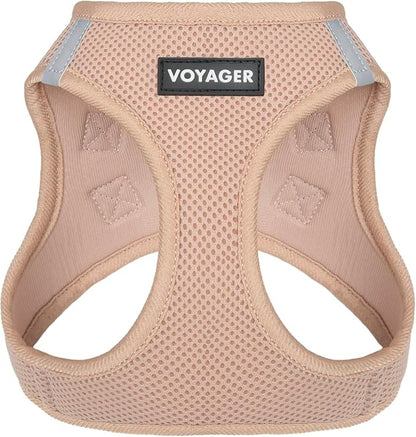 Best Pet Supplies Voyager Step-in Air Harness - All Weather Mesh, Reflective, No Pull Harness for Dogs, Cats - Secure with Hook & Loop Fastener, Buckle, Double D-Rings - Khaki, S