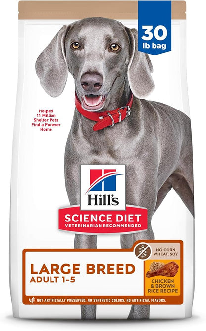 Hill's Science Diet Adult 1-5 Large Breed No Corn, Wheat or Soy Dry Dog Food, Chicken, 30 lb. Bag