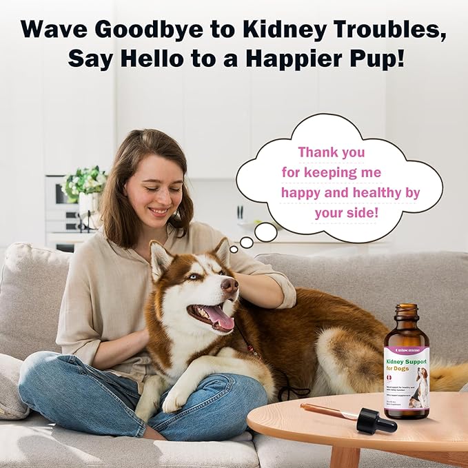 Kidney Support Supplement for Dogs - Supports Kidney Function Health in Dog - Natural Herbal Drops 2 oz - Improve Blood in Urine, Lack of Appetite, Weight Loss, Excessive Drinking, Lethargy, Dull Coat