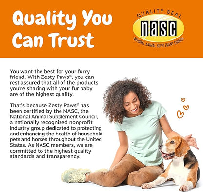 Zesty Paws Probiotics for Dogs, Digestive Enzymes Gut Flora, Digestive Health, Diarrhea & Bowel Support, DE111, Dog Probiotic Soft Chew for Pet Immune System, Pumpkin, 250 Ct