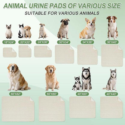 Washable Pee Pads for Dogs, 2 Pack Reusable Puppy Pads Dog Pads, Non-Slip Dog Pee Pads, Leakproof Pet Pee Pads Wee Wee Pads for Dogs. (Cream White, 30"x34"(Pack of 2))