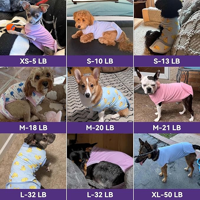 cyeollo Recovery Suit for Dogs Surgery Suit Female Spay Soft Pet Onesie Bodysuit Male Dog Neuter, Small Dogs Surgical Recovery Shirt, Yellow Duck, XS