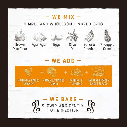 Earth Animal No Hide Strips - Natural Rawhide Free Dog Chew Strips, Barbeque Smoked Chicken & Turkey - 4 Count