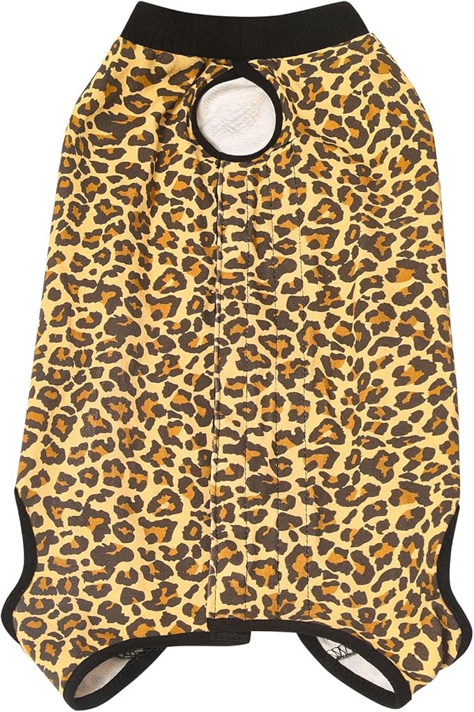 Jiupety Dog Surgical Recovery Suit Adjustable, Not Fit Slim and Long Body, Dogs Suit for Surgery Recovery, 2XL Size, Anti-Licking Surgical Dog Onesies, Leopard