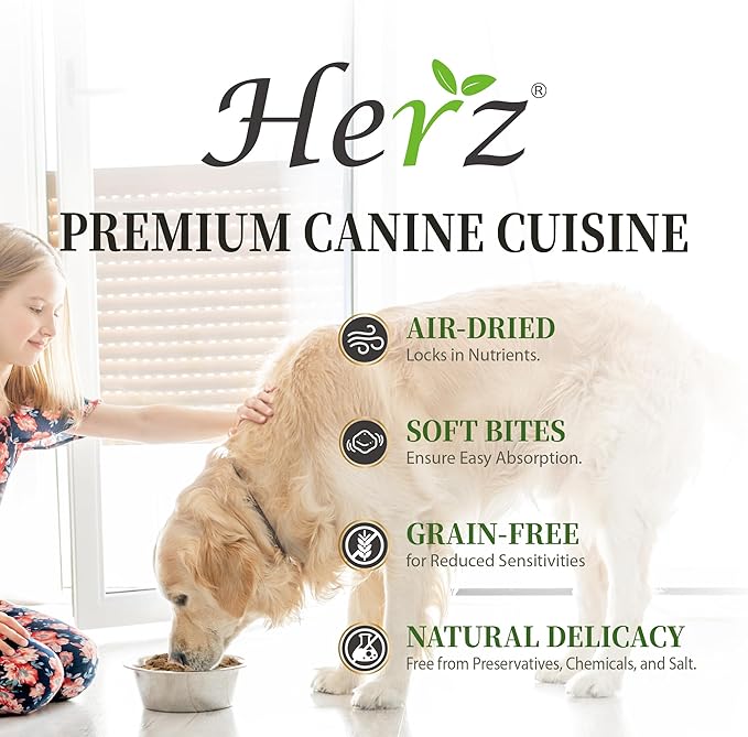 Herz Air-Dried Dog Food Chicken & Duck Liver Recipe 2.2 lb, All-Natural, High-Protein, Grain-Free, Limited Ingredients, Complete & Balanced, Premium Canine Cuisine