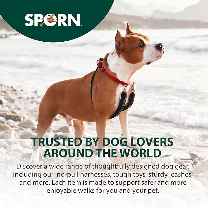Sporn Original Dog Halter, No Pull Dog Harness, Durable Nylon Collar with Padded Restraint Sleeves for Small Breeds, No Choke Design, Adjustable Fit, Easy On/Off, Black, Small