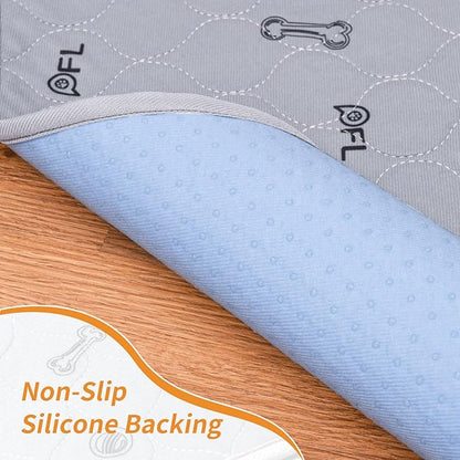 Washable Puppy Pads 2Pack , 41x41 Reusable Pee Pads for Dogs, Absorbent Whelping Pads with Bone Print, Waterproof Dog Rug Non-Slip Protector for Housbreaking,Potty Training,Bed Couch Carpet