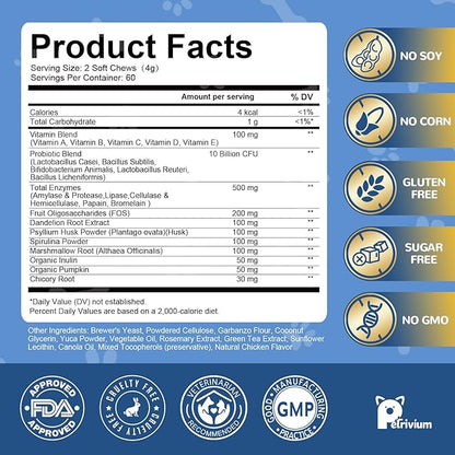 Dogs Allergy & Itch Relief Chews, Dog Probiotics for Itchy Skin and Itchy Ear, Dog Allergy Supplement for Paw Licking, Pet Itching Skin Relief with Colostrum, Fish Oil, Probiotic to Boost Immune 120ct