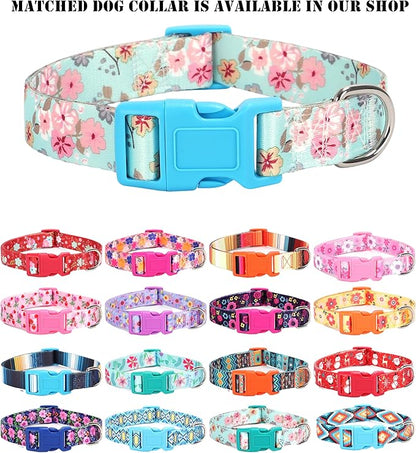 Moonpet Step in Dog Harness Leash Set- All Weather Reflective No-Pull Floral Pattern Padded Mesh Vest Harness for Cats Puppy Extra-Small Small Medium Large Dogs - Bell Orchid - XS