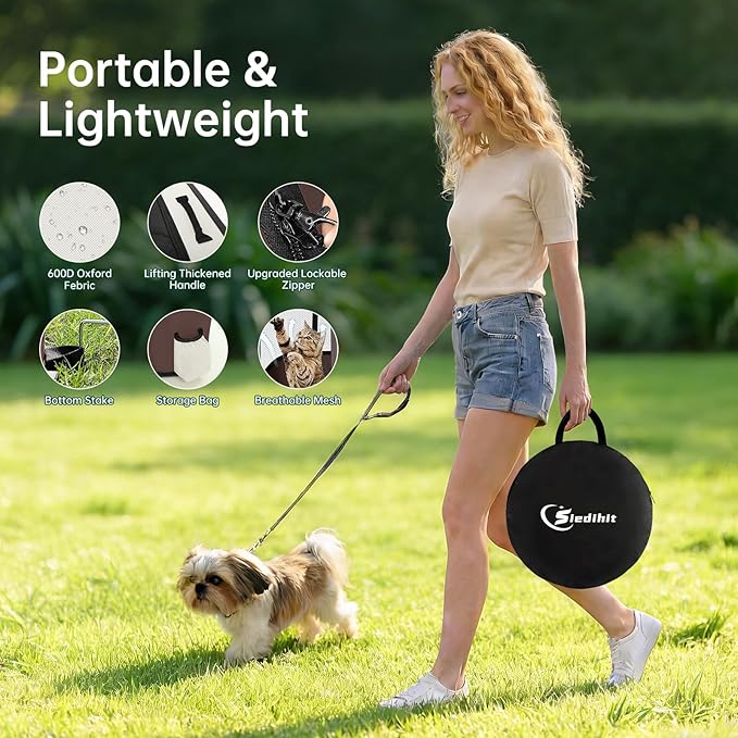 Dog Playpen,Cat Pet Puppy Pen,Portable Playpens for Dogs Indoor Outdoor Travel Camping Use,Foldable Dog Kennel Tent Crate for Rabbit Small Animals with Carrying Case (Brown, Small)