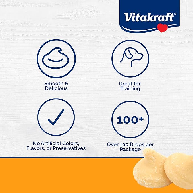 Vitakraft Drops Dog Treats with Yogurt - Bite-Sized Yogurt Training Treats for Dogs - Small Dog Treats