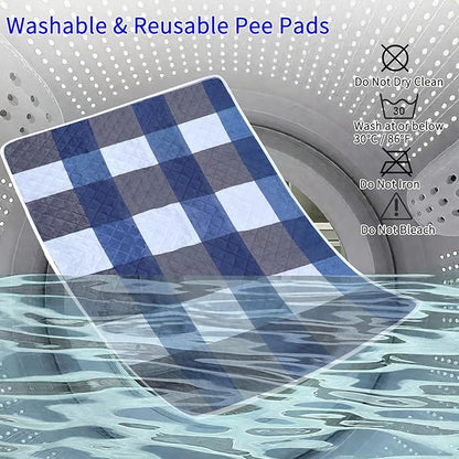 Washable Pee Pads for Dogs with 4-Layer Integrated Waterproof Design, Reusable Super Absorbent Non-Slip Puppy Pads for Crate Training, Home Floor Protection , 28‘’×35‘’ Pack of 2