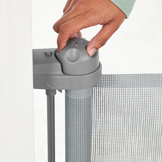 Carlson Pet Products 50" Extra Wide Retractable Dog Gate for Doorways & Bottom of Stairs, Easy Install Pet Gate, Gray