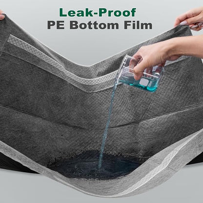 MIZOK Pee Pads for Dogs Charcoal, 28"x30" Large Wee Wee Pads for Dogs, Superior Odor Protection, Super Absorbent & Leak-Proof, Puppy Pads with Adhesive Tabs, Thick & Heavy (50 Counts)