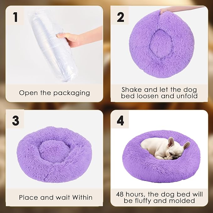 Dog Beds Large Sized Dog and Cats, 32in Pet Beds for Large Pet, Washable Indestructible Extra Large Dog Bed (Purple)