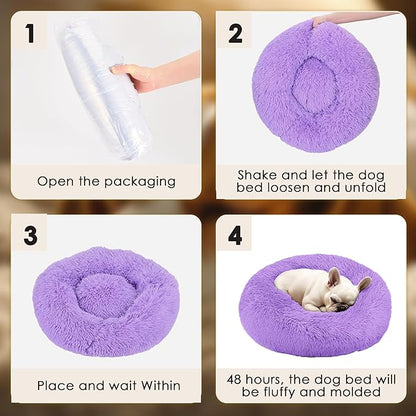 Dog Beds Large Sized Dog and Cats, 32in Pet Beds for Large Pet, Washable Indestructible Extra Large Dog Bed (Purple)